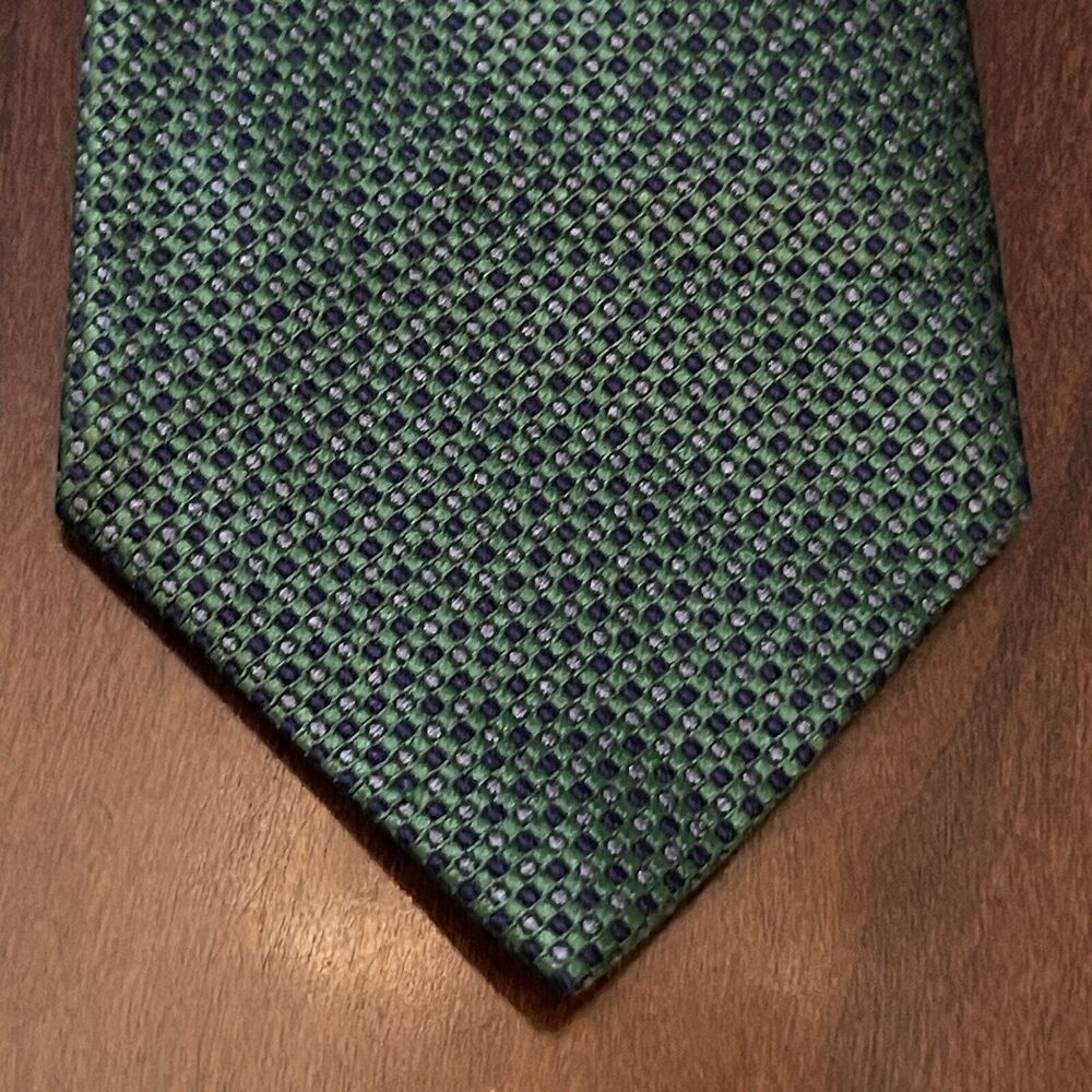 Ledbury Green 60% Wool 40% Silk Men’s Neck Tie Made In Italy